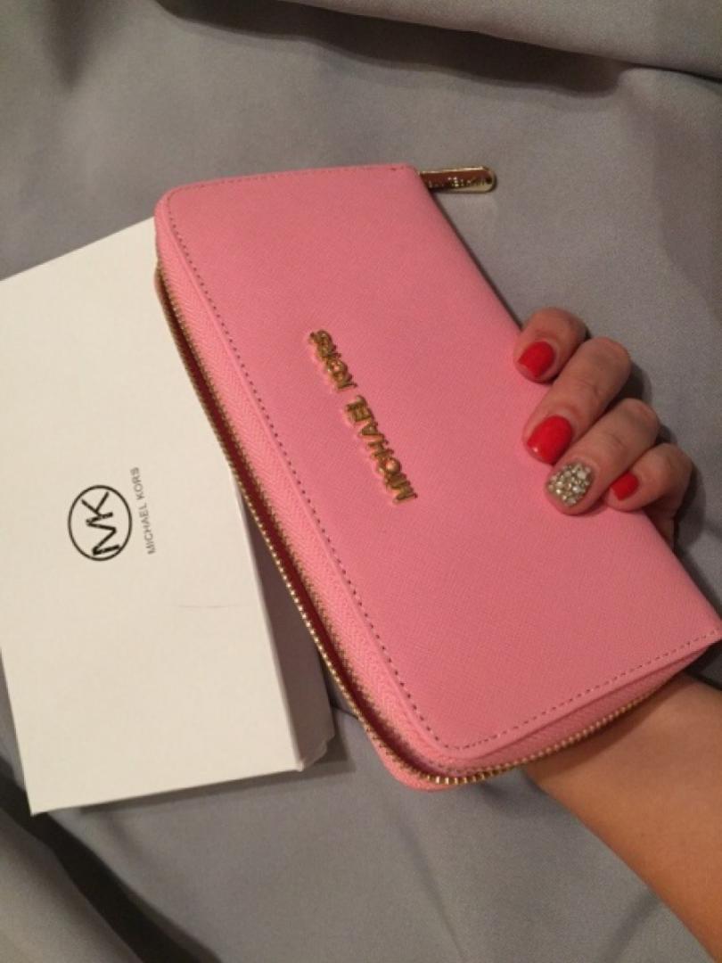 Купить Женский кошелек Michael Kors нежно-розовый реплика FM0659E