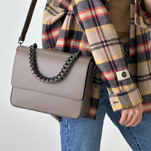 Сумка женская кожаная тауп FM0798B