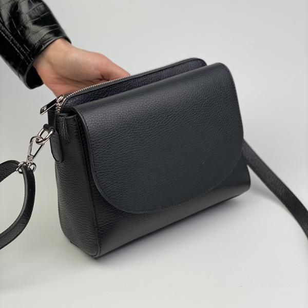 Сумка жіноча шкіряна чорна FM0973B