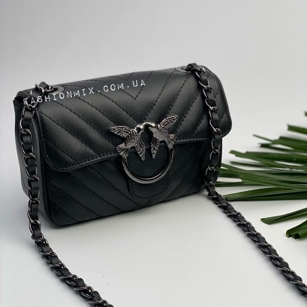 Сумка жіноча шкіряна чорна FM1016B