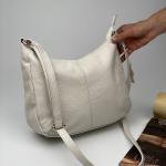 Сумка женская кожаная молочная FM1020A