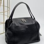 Сумка жіноча шкіряна чорна FM1035D