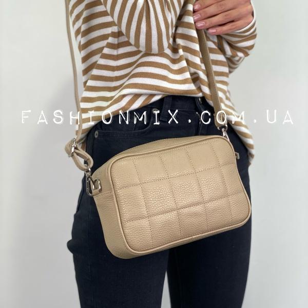 Сумка женская кожаная бежевая FM1066F