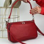 Сумка женская кожаная красная FM1043C