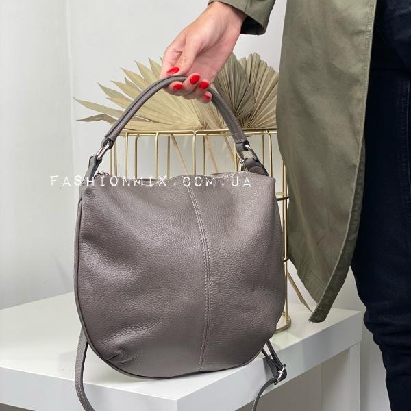 Сумка женская кожаная серая FM1070D