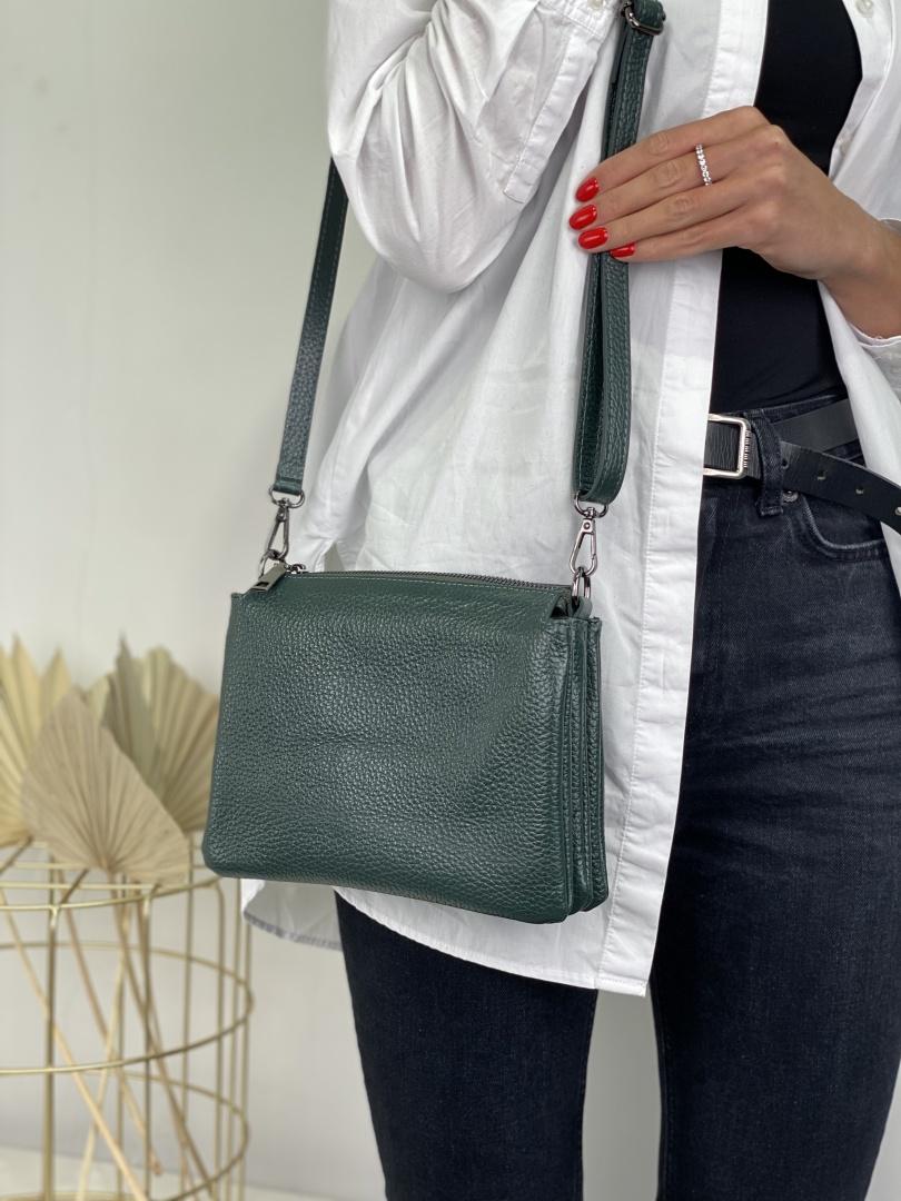 Сумка жіноча шкіряна смарагдова FM1071A