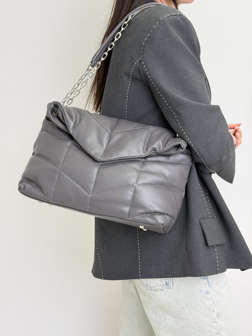 Сумка жіноча шкіряна графіт FM1073F