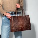 Сумка женская кожаная шоколадная FM1063H