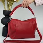 Сумка женская кожаная красная FM0982H