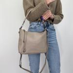 Сумка жіноча шкіряна тауп FM1118A