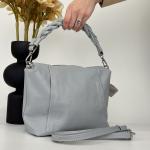 Сумка женская кожаная голубая FM0982W