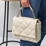 Сумка жіноча шкіряна молочна FM1124C