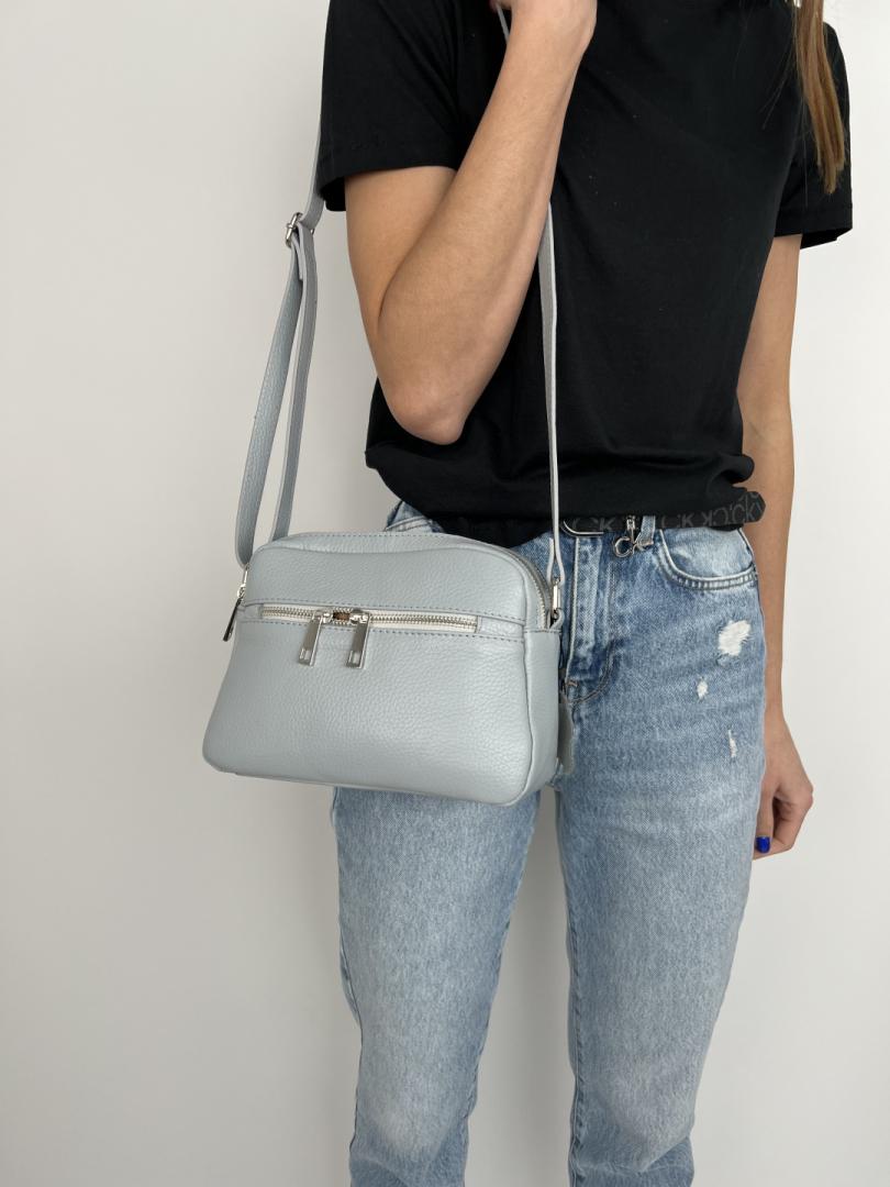 Сумка женская кожаная голубая FM0998L