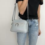 Сумка женская кожаная голубая FM0998L