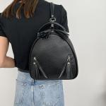 Рюкзак женский черный кожаный FM1139A