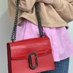 Сумка женская кожаная красная FM0813G