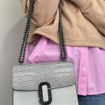 Сумка женская кожаная серая FM0813N