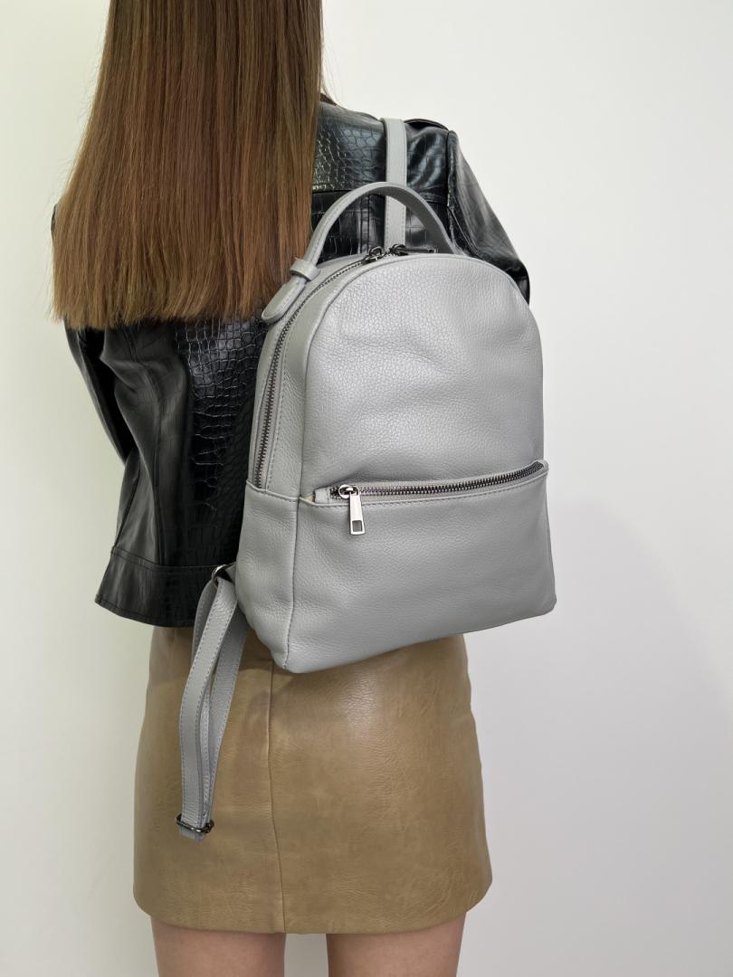Рюкзак женский кожаный серый FM0852K