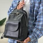 Рюкзак жіночий шкіряний чорний FM1178A