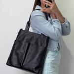 Сумка женская кожаная черная FM1182B