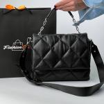 Сумка жіноча шкіряна чорна FM1124D