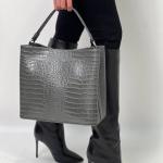 Сумка жіноча шкіряна графіт FM1187C