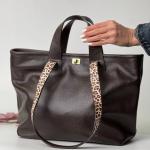 Сумка женская кожаная шоколадная FM1012K