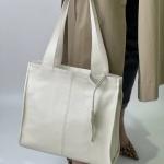 Сумка жіноча шкіряна молочна FM1080D