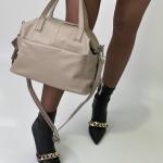 Сумка женская кожаная бежевая FM1234B