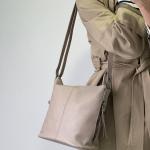 Сумка женская кожаная бежевая FM1175F