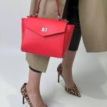 Сумка жіноча шкіряна червона FM1086J