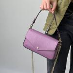 Сумка женская кожаная лиловая FM1256F