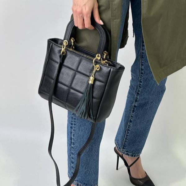 Сумка женская кожаная черная FM1262A