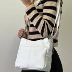 Сумка женская кожаная белая FM1246C