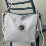 Сумка женская кожаная белая FM1271A