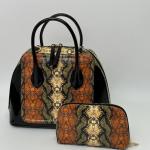 Набор женский кожаный черный с принтом FM1156N