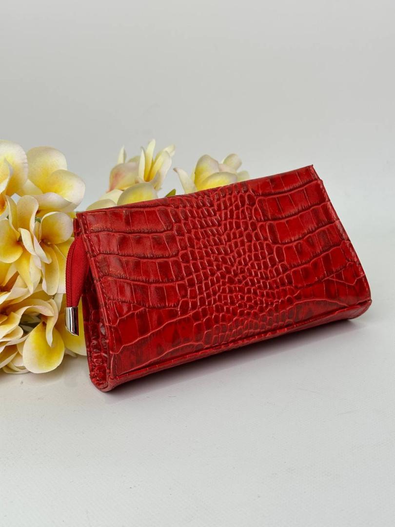 Косметичка женская кожаная красная FM1274A