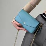 Сумка женская кожаная голубая FM1256I