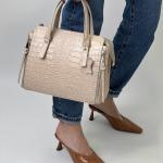 Сумка женская кожаная бежевая FM1285B