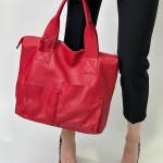 Сумка женская кожаная красная FM1107F