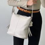 Сумка женская кожаная молочная FM1175K