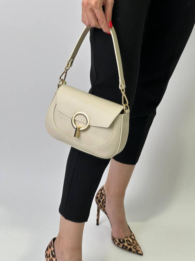 Сумка женская кожаная молочная FM1299J