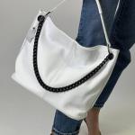 Сумка женская кожаная белая FM0999M