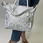 Сумка женская кожаная белая FM1104C