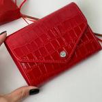 Гаманець жіночий червоний шкіряний з принтом FM1316L