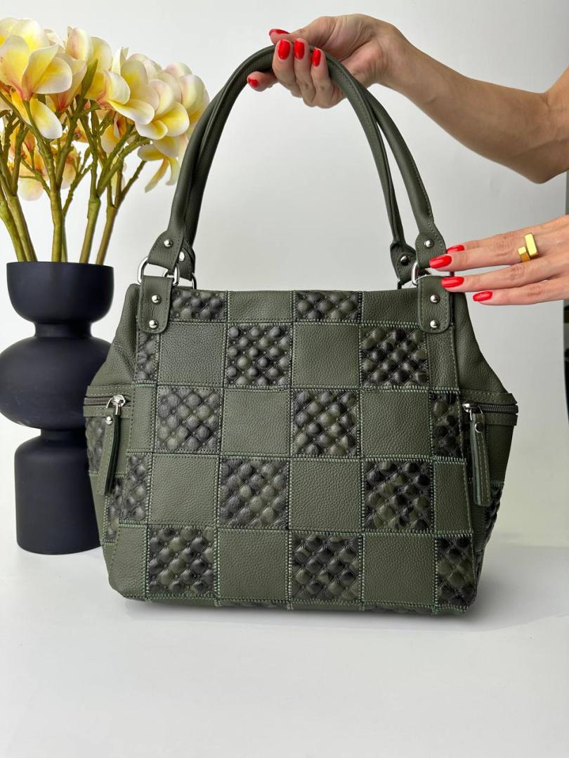 Сумка женская кожаная оливковая FM1263Y