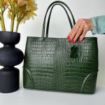 Сумка женская кожаная изумрудная FM1063S