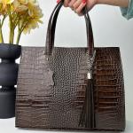 Сумка женская кожаная шоколадная FM1335A