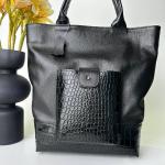 Сумка женская кожаная черная FM1336A