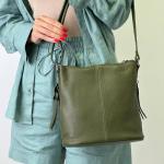 Сумка женская кожаная оливковая FM1175L